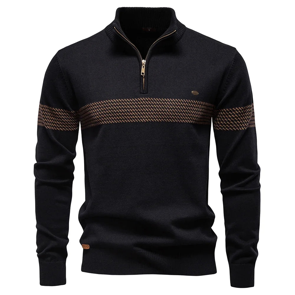 Heren Trui | Slimfit | Halve Rits | Modern