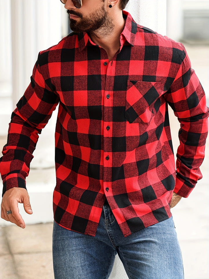 Heren Overhemd | Lange Mouw | Losse Pasvorm | Casual Kleding