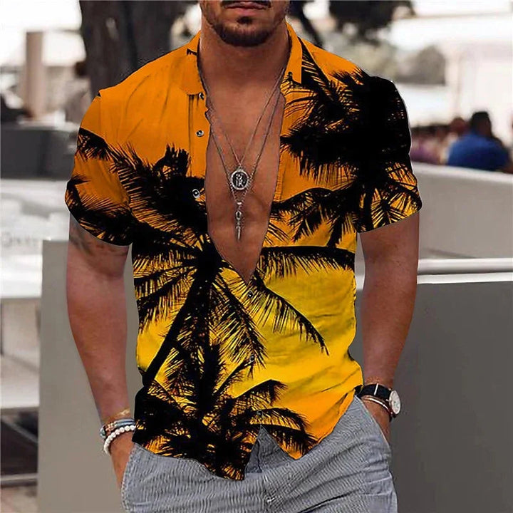 Heren Shirt | Korte Mouw | Tropical Print | Zomer