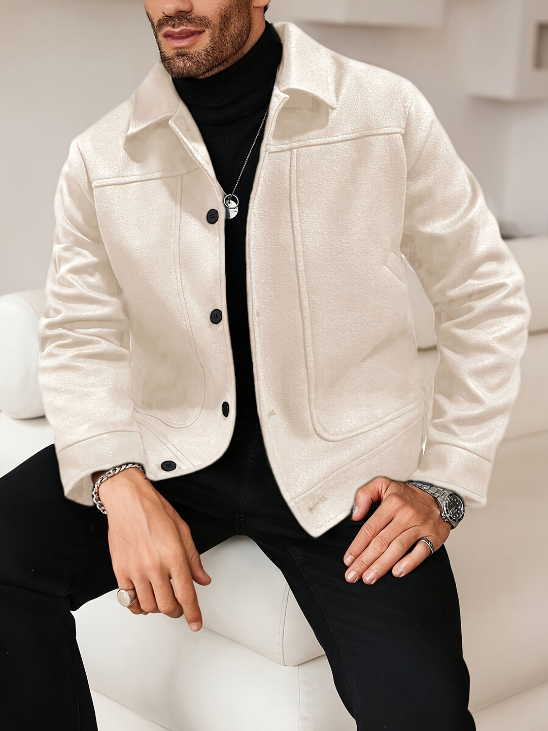 Heren Jas | Elegant | Met Knoopsluiting | Lente