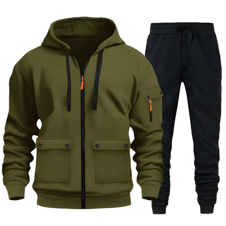 Heren Set | Sportieve Hoodie & Joggingbroek | Functionele Zakdetails |  Warm Kleding