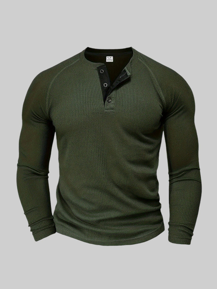 Casual geribd overhemd met lange mouwen voor comfortabele pasvorm en tijdloze stijl | Sep