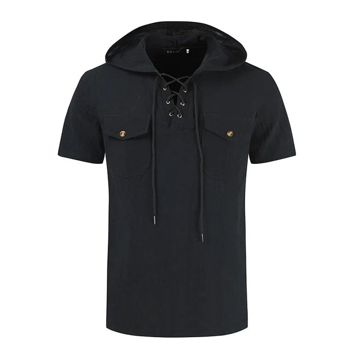 Heren Top | Straight | Korte Mouw Capuchon Veters | Zomer