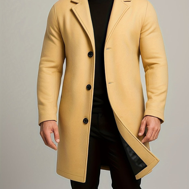 Winterjas Heren | Lange Jas met Knopen | Winddicht & Stijlvol Design
