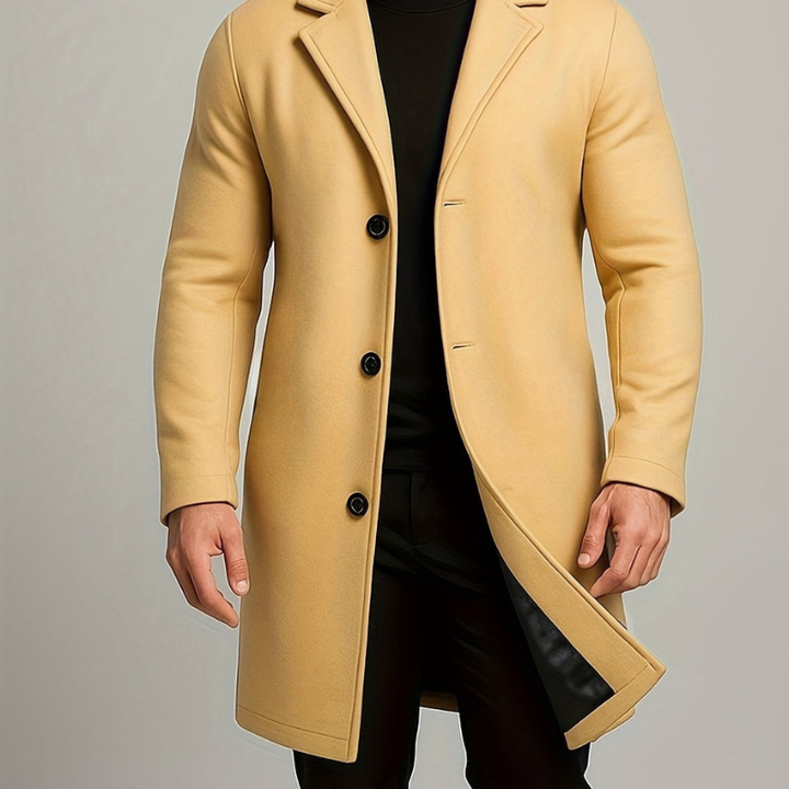 Winterjas Heren | Lange Jas met Knopen | Winddicht & Stijlvol Design