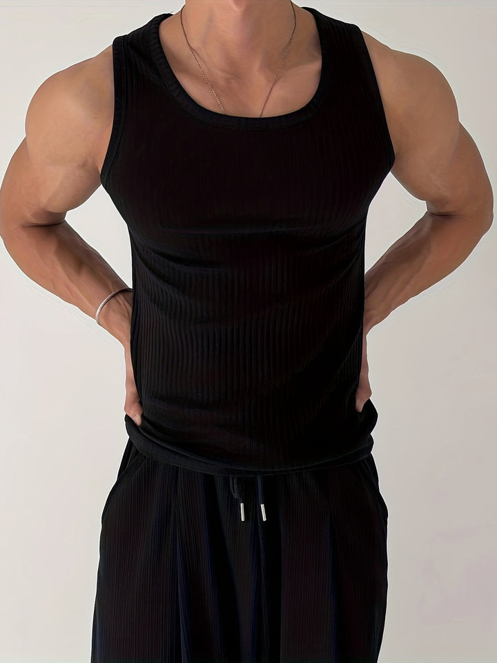 Heren Tanktop | Ribstof & Mouwloos | Ademend & Stretch | Voor Fitness & Hardlopen Zomer