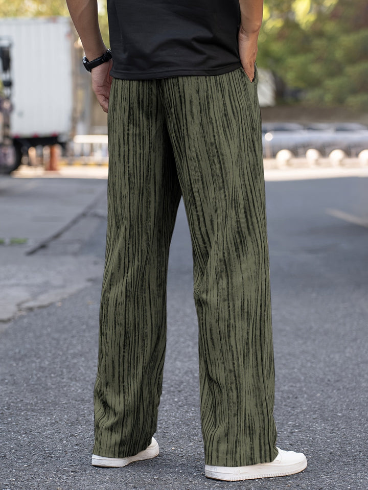 Heren Corduroy Broek | Gestreept & Rekbaar | Losse Pasvorm | Streetwear