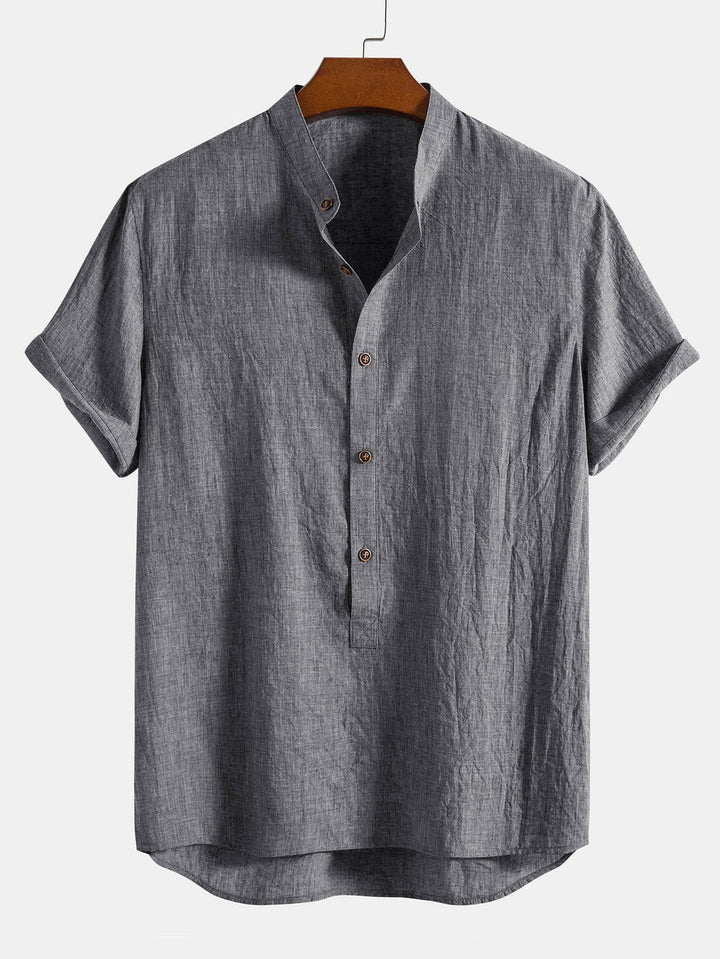 Heren Set | Korte Mouw Shirt & Broek | Ademend & Casual | Linnenmix & Katoen