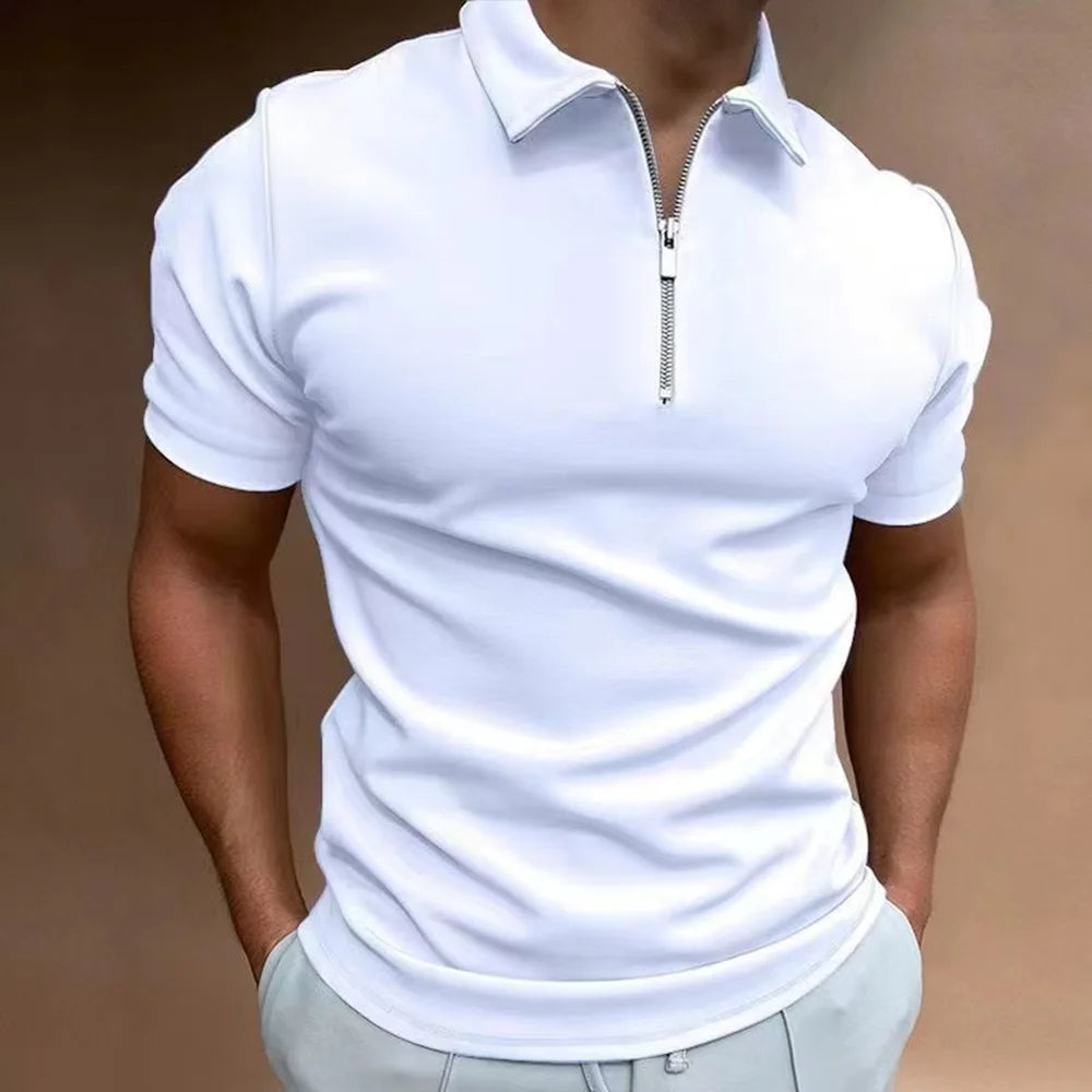 Heren Polo | Slimfit | Halve Rits | Zomer