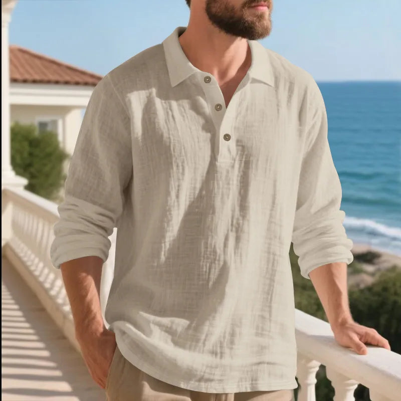 Heren Shirt | Elegant | Lange Mouw Met Knoopjes | Zomer