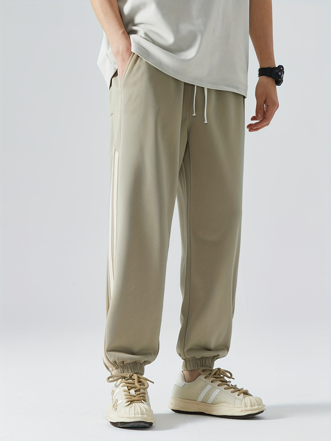 Heren Joggingbroek | Gestreept Ontwerp | Comfort Fit | Zijzakken