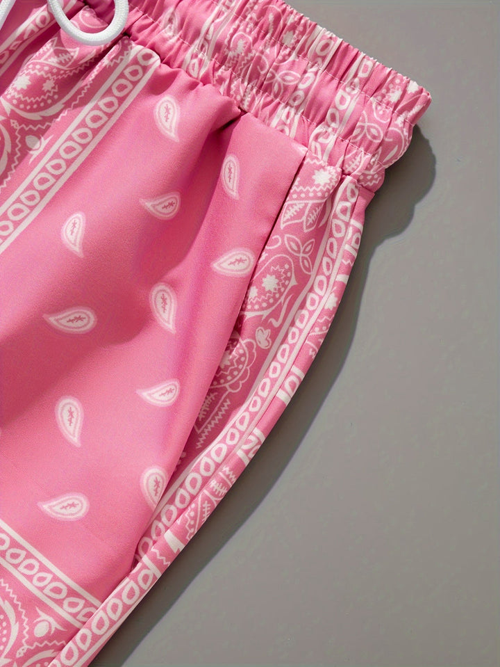 Heren Strandshort | Stijlvol & Comfortabel | Paisley Patroon & Zakken