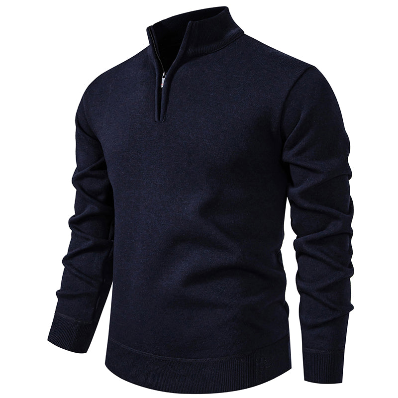 Moderne en stijlvolle Half-Zip Trui voor heren met warme fleece en opstaande kraag | Finn