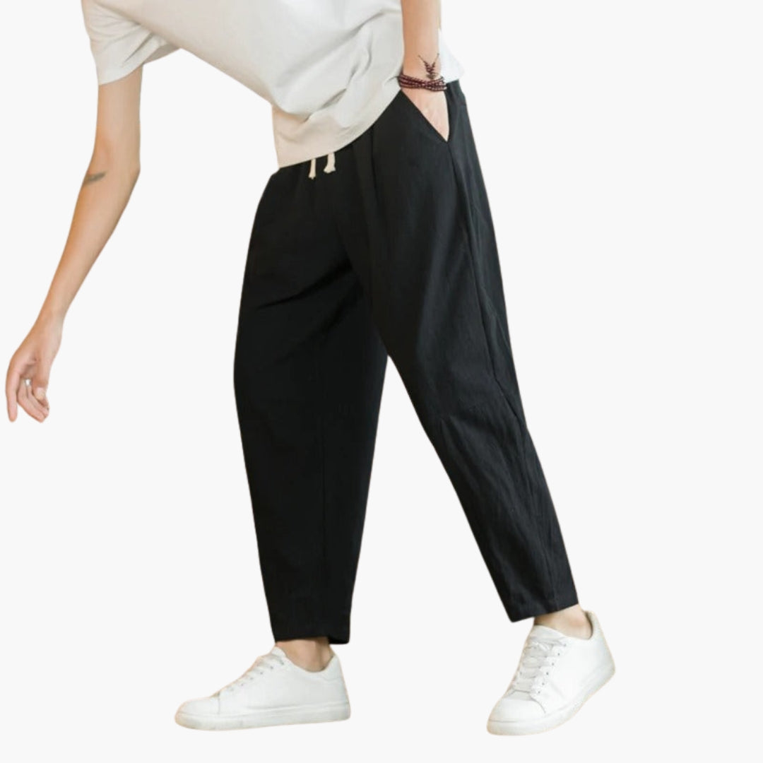 Heren Broek | Wijde Pijpen | Trekkoord | Zomer