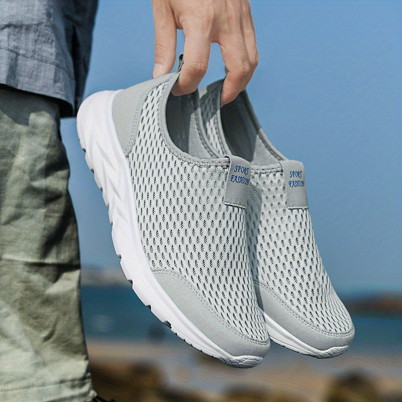 Heren Slip-on Sneakers | Ademend Mesh | Comfortabele Wandelschoenen | Lichtgewicht Sportschoen