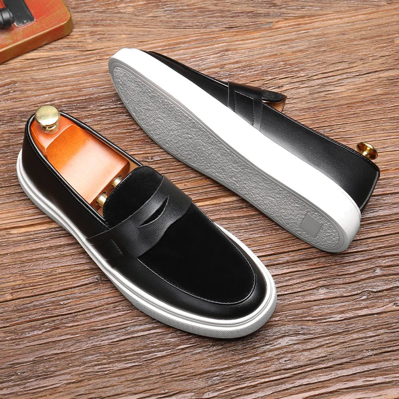 Heren Loafers | Zomerinstappers | Suède Look & Comfortzool | Vegan Leer