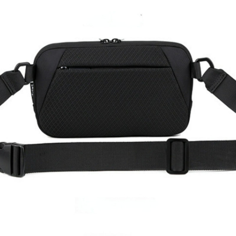 Heren Mini Crossbody Tas | Lichtgewicht Sport & Streetstyle | Telefoontasje van Oxford Stof – Zwart