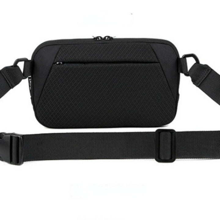 Heren Mini Crossbody Tas | Lichtgewicht Sport & Streetstyle | Telefoontasje van Oxford Stof – Zwart