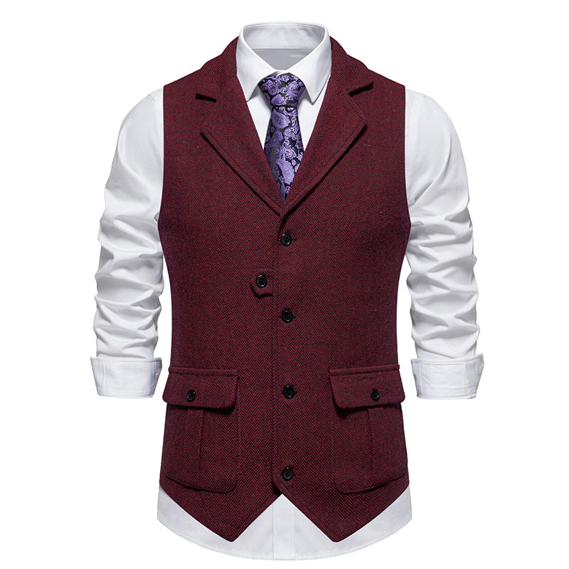 Vest Heren | Elegant & Vintage | Formal Werkkleding | Geweven Stof