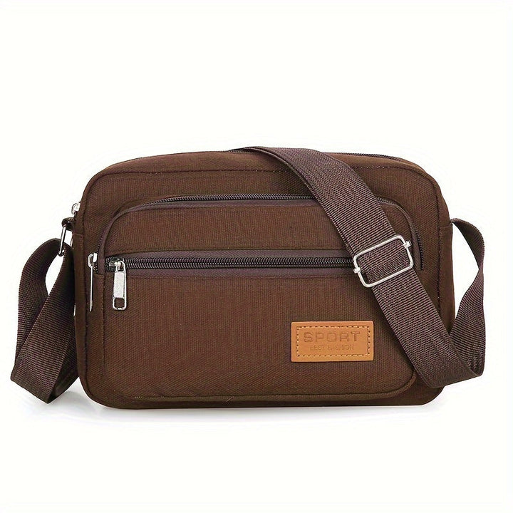 Heren Canvas Schoudertas | Casual Design | Verstelbare Band & Meerdere Vakken