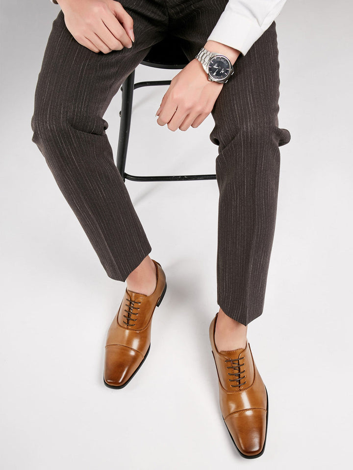 Heren Veterschoenen | Echt Leer | Gepolijste Afwerking & Klassiek Design | Formeel & Comfortabel