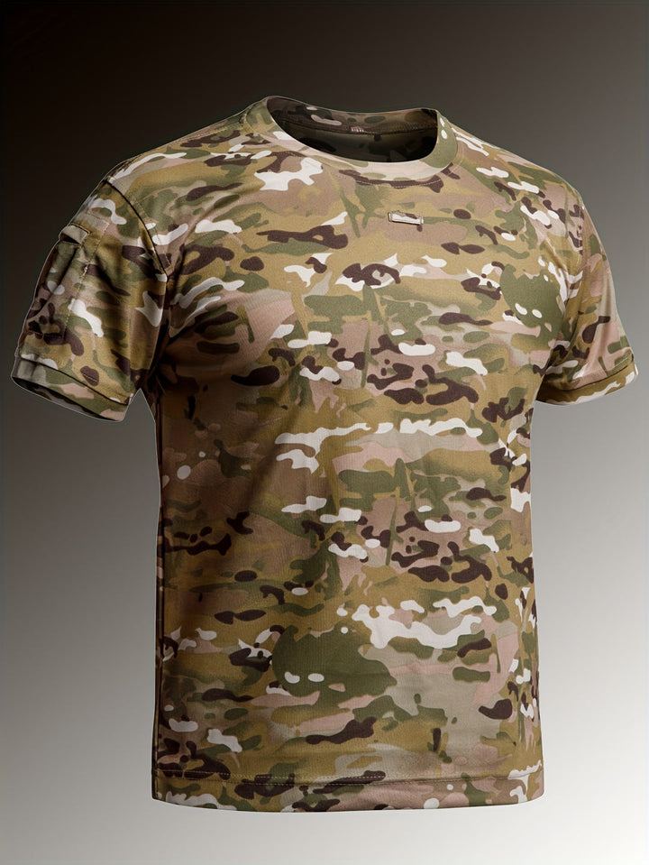 Heren T-shirt | Camouflageprint | Rekbaar & Ademend | Casual Zomeroutfit voor Buiten