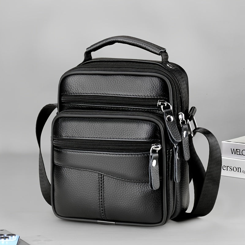 Heren Schoudertas | Echt Rundleer | Verstelbare Band & Functioneel Design | Casual Stijl