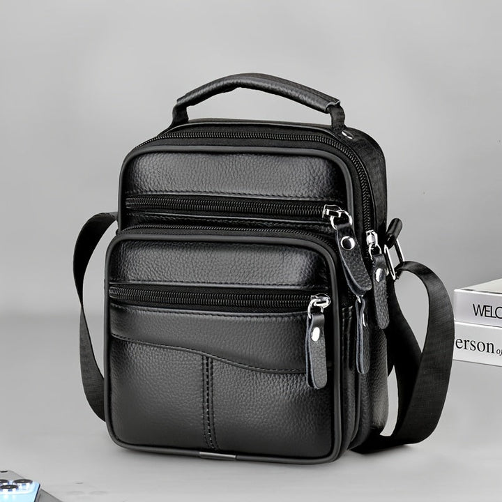 Heren Schoudertas | Echt Rundleer | Verstelbare Band & Functioneel Design | Casual Stijl