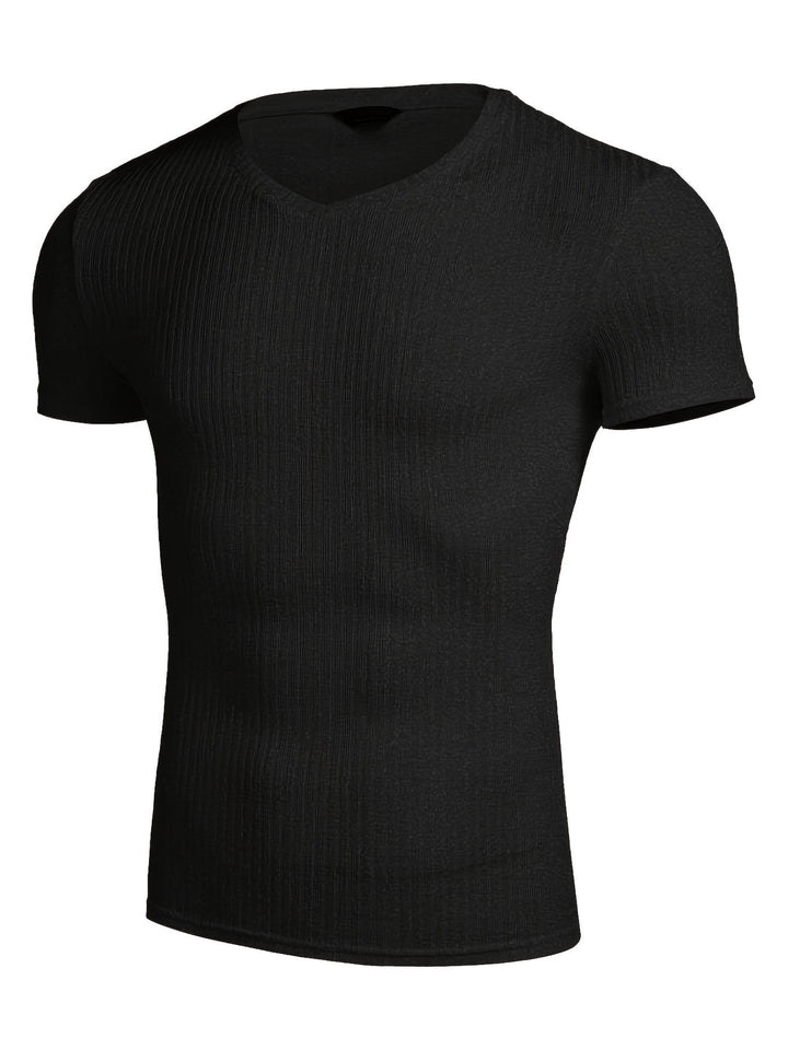 Heren Overhemd | Stevig & Casual | V-hals | Korte Mouwen | Zomer