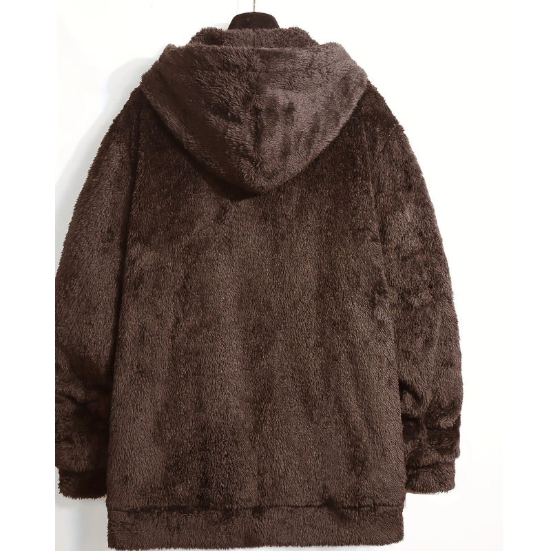 Winterjas Heren | Hoodie Jas met Rits | Geborduurd Design & Warme Voering