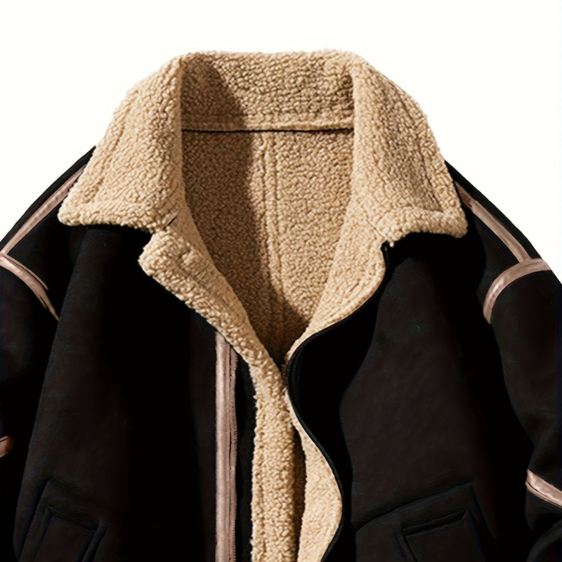 Winterjas Heren | Retro Look | Warme Jas met Opstaande Kraag & Ritssluiting