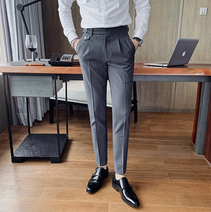 Heren Pantalon | Slim Fit | Smart Casual Engelse Stijl | Effen en Recht Model