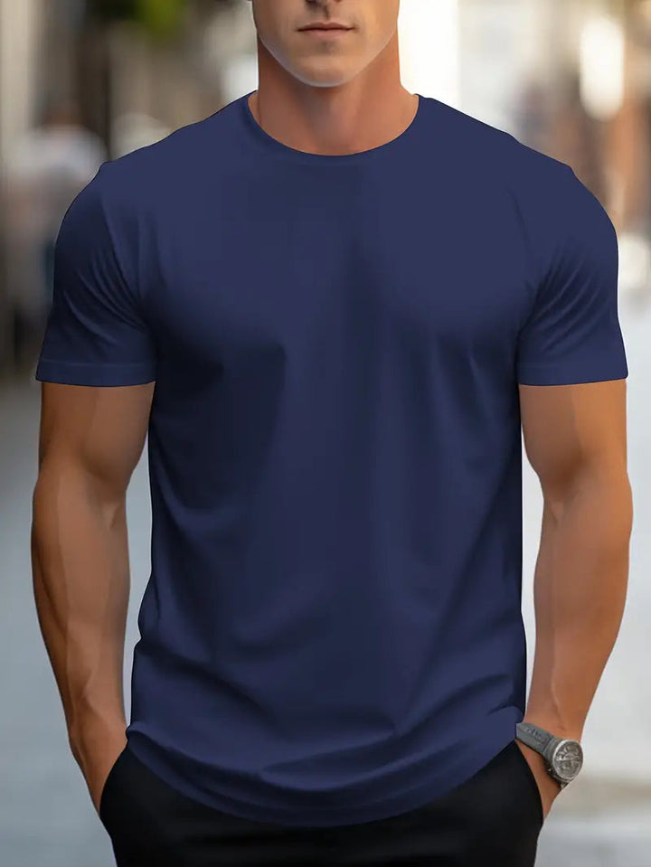 Heren T-Shirt | Effen Kleur & Ronde Hals | Los Model Streetwear | Polyester