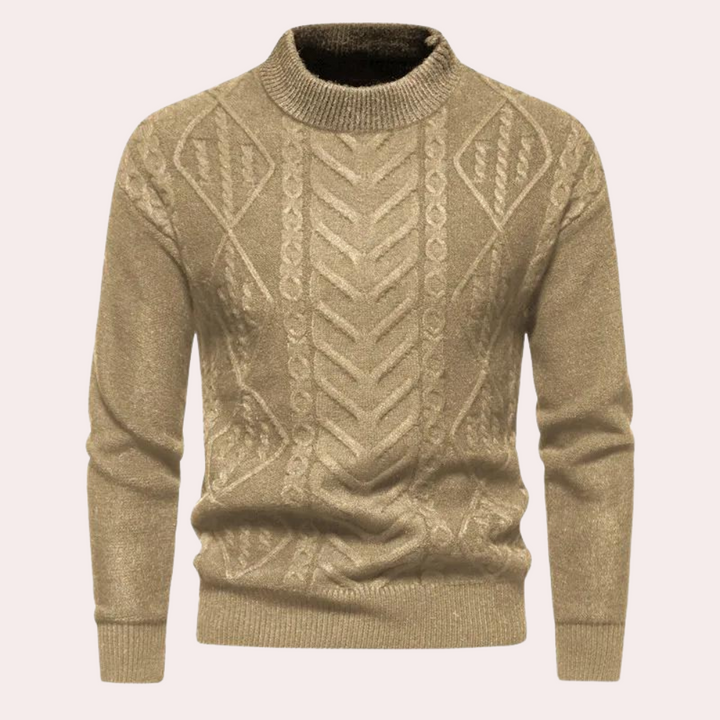 Luxe gebreide trui voor heren met lange mouwen en een klassieke ronde hals | Ruben