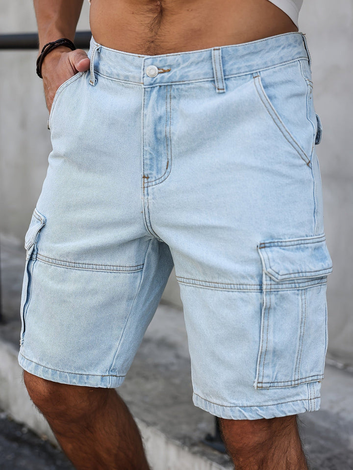 Heren Denim Shorts | Meerdere Zakken | Stijlvol & Casual | Zomer Werkkleding Blauw