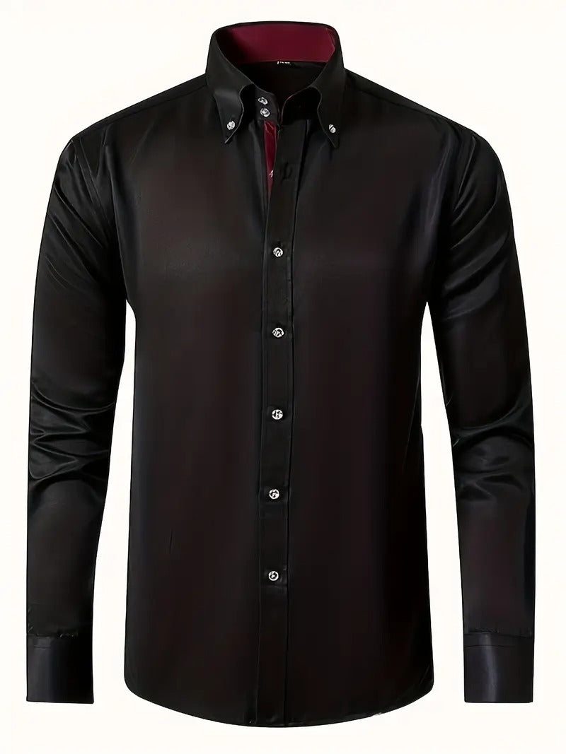 Heren Overhemd | Elegant & Zakelijk | Lange Mouwen & Knoopsluiting | Lente Kleding