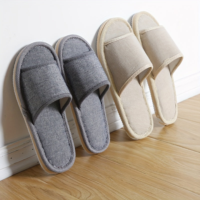 Heren Pantoffels | Comfortabel & Ademend | Voor Binnen | Linnen & EVA