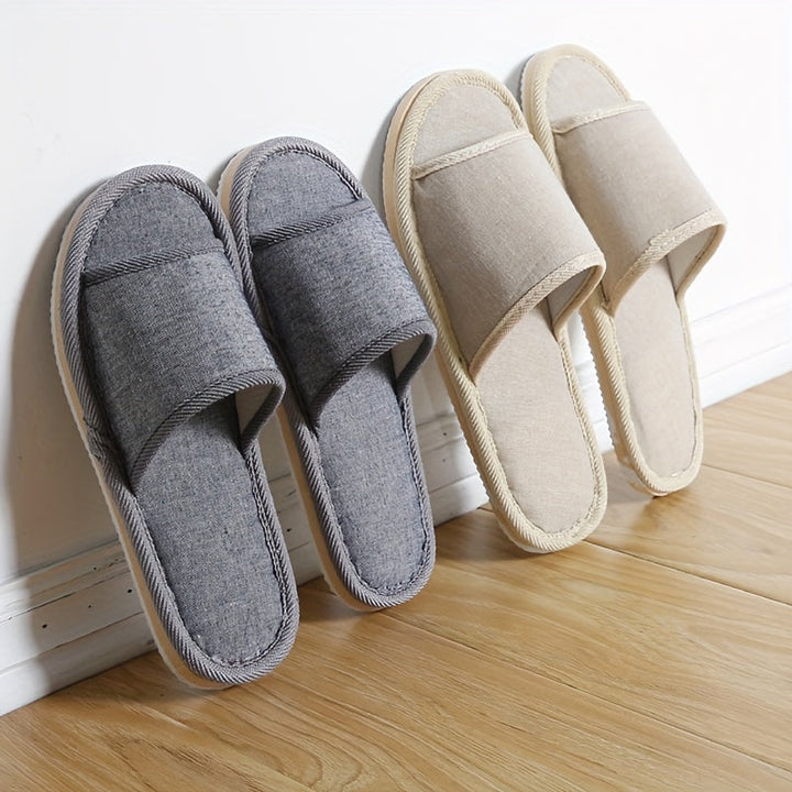 Heren Pantoffels | Comfortabel & Ademend | Voor Binnen | Linnen & EVA