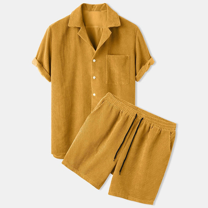 Heren Zomerset | Korte Mouw & Corduroy | Casual & Comfortabel | Effen Kleur