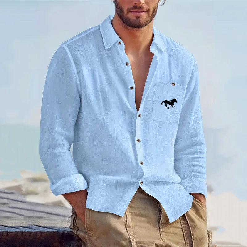 Heren Shirt | Regular Fit | Lange Mouw Met Knopen | Zomer