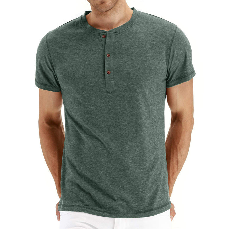 Heren Henley T-shirt | Ronde Hals met Knopen | Regular Fit & Casual Stijl | Katoenmix