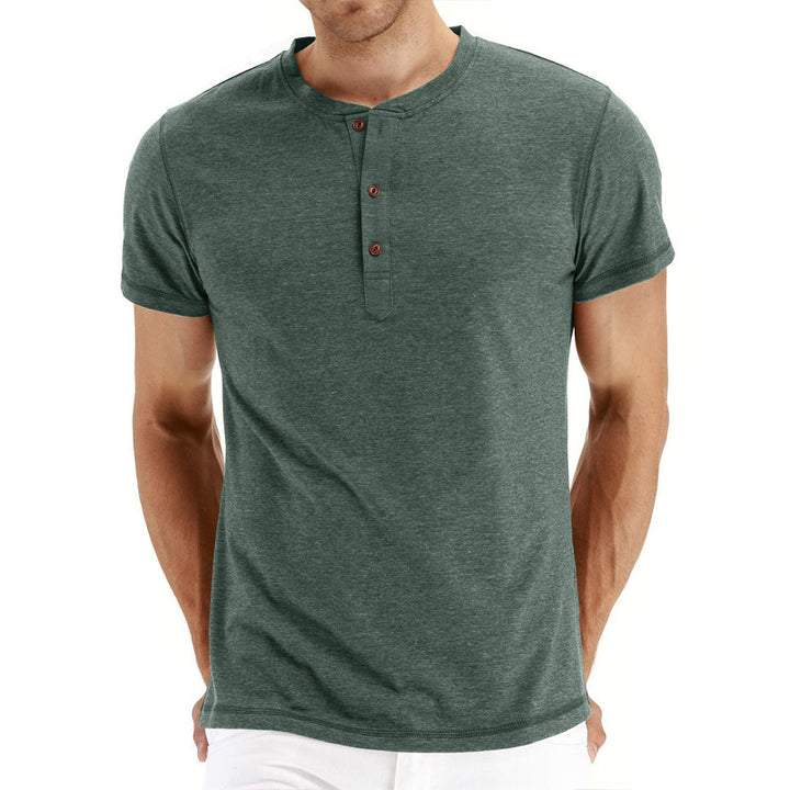 Heren Henley T-shirt | Ronde Hals met Knopen | Regular Fit & Casual Stijl | Katoenmix