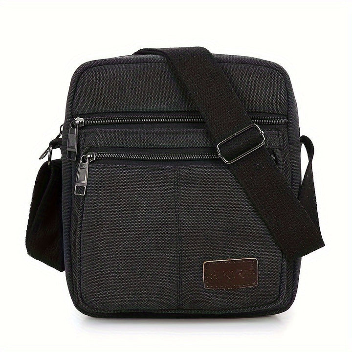 Heren Schoudertas | Verstelbare Band & Meerdere Ritsvakken | Duurzaam Canvas | Casual