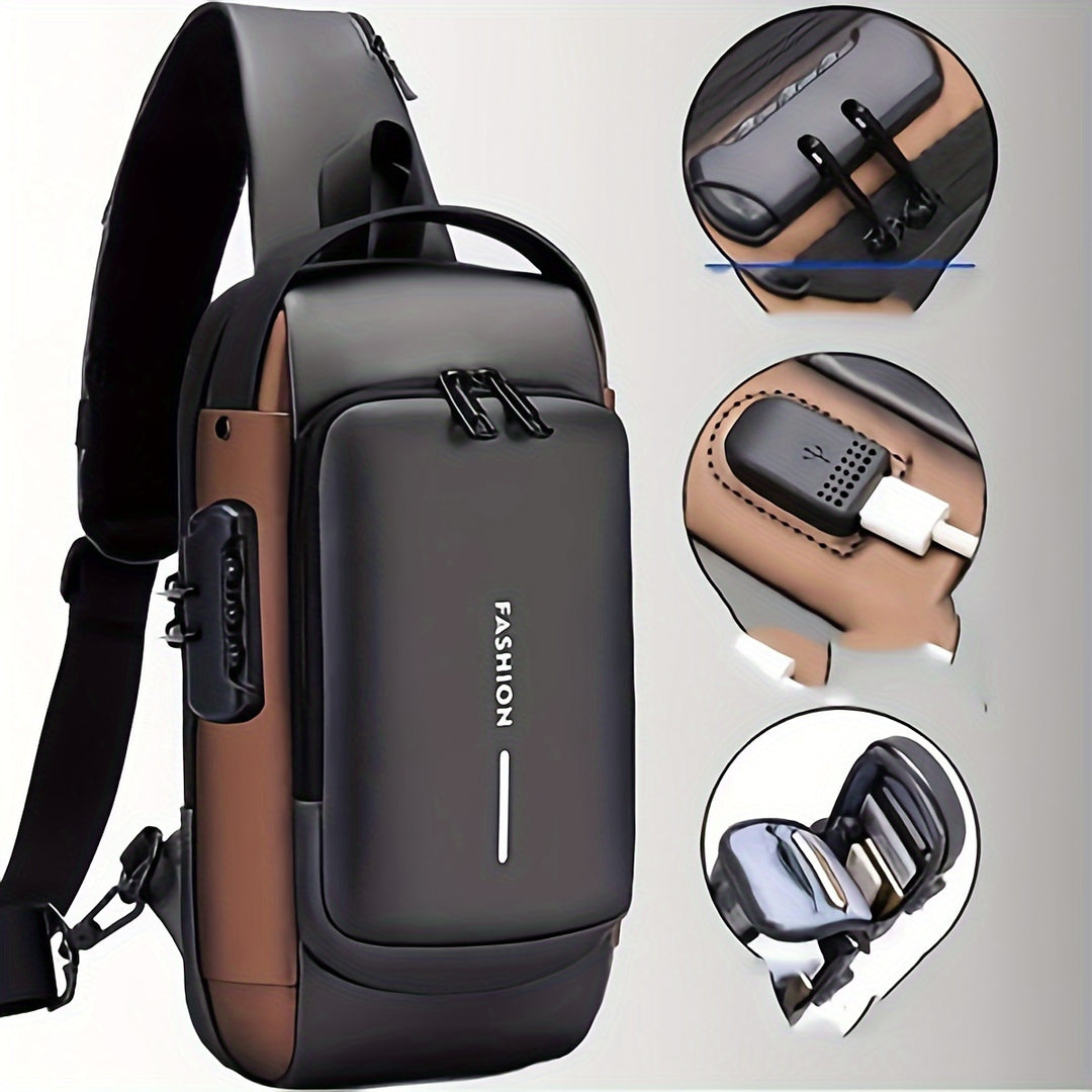 Heren Crossbodytas | Anti-Diefstal & USB Oplaadpoort | Motor & Vrijetijdssport | Duurzame Oxford Stof