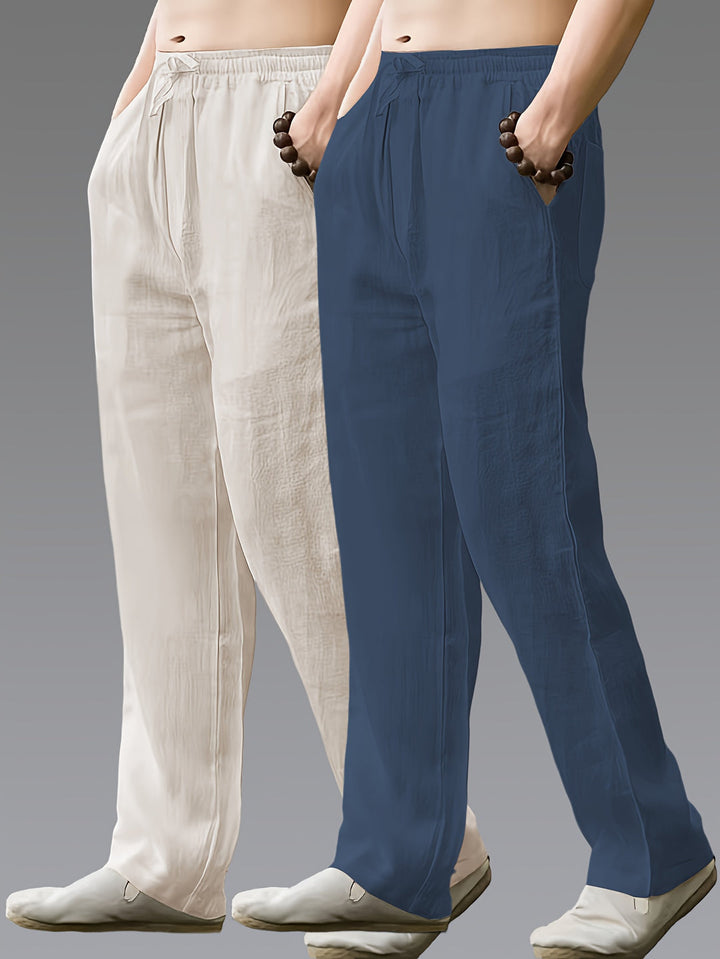 Heren Broek | Straight | Met Trekkoord | Zomer | 2-Pack