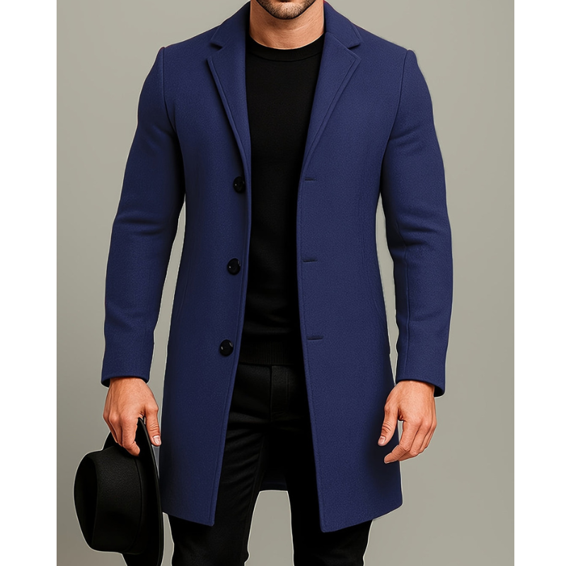 Winterjas Heren | Lange Jas met Knopen | Winddicht & Stijlvol Design