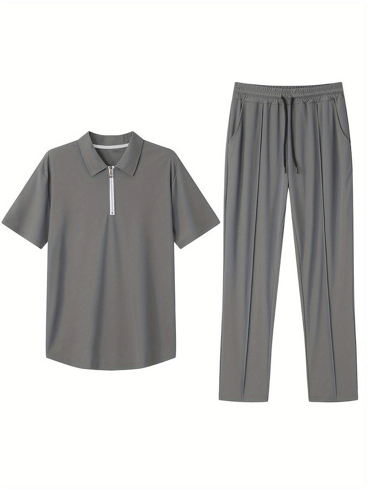 Heren Set | Slim-Fit Shirt & Joggingbroek | Ademend & Lichtgewicht | Polyester Zomerset
