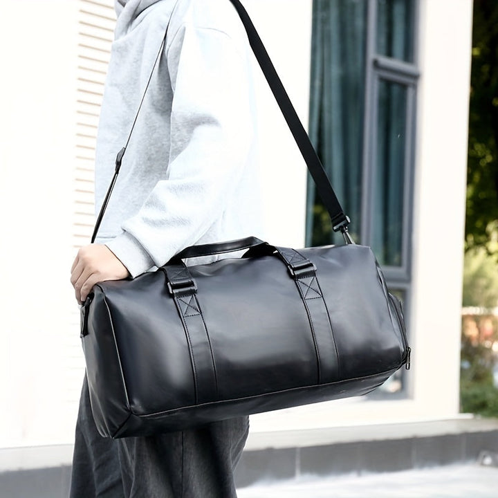 Heren Reistas | Vintage Stijl  | Telescopisch Handvat & Crossbodyband | Zwart
