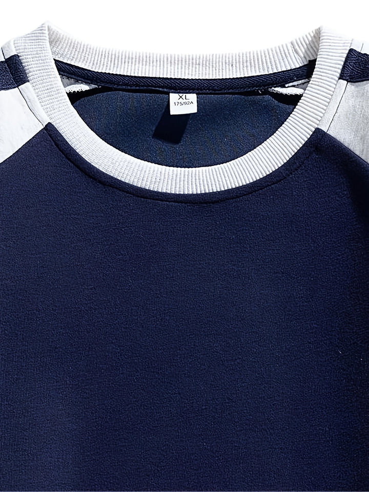 Heren Sweatshirt | Kleurblokken & Ronde Hals | Casual & Ademend | Streetwear