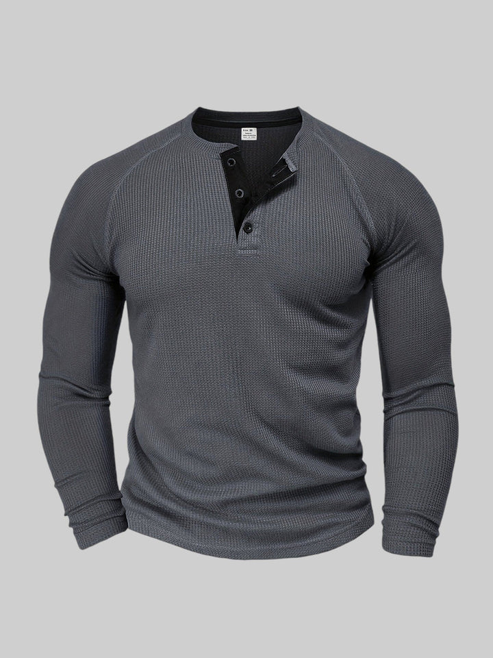 Casual geribd overhemd met lange mouwen voor comfortabele pasvorm en tijdloze stijl | Sep